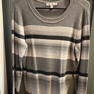 Design History Gray and Black Striped Sweater